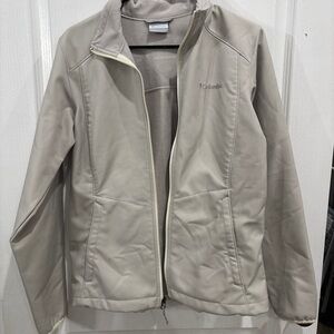 Columbia Light Taupe Fleece Jacket - Neutral Beige